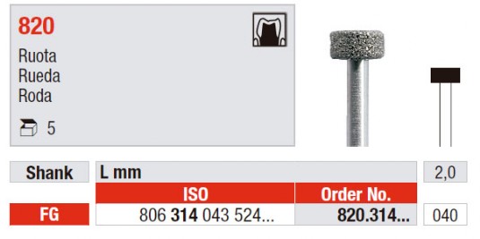 820 Fresa diamante 820